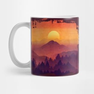 Golden Sunset In The Misty Mountains Mug